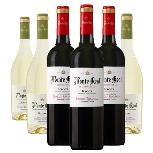 Case of 6 Mixed Monte Real Red & White Spanish Wine